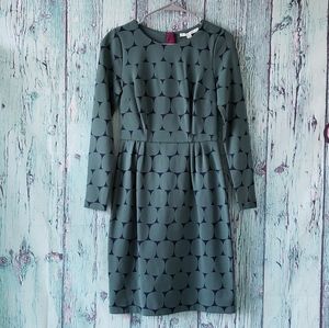 Boden Ponte Print Circle Fit and Flare Dress